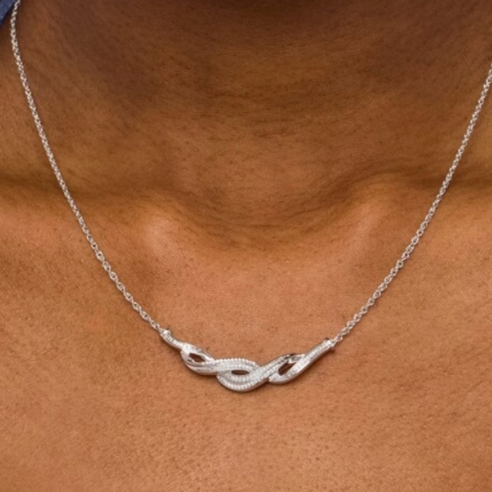 Zales Diamond Double Row Twist Necklace